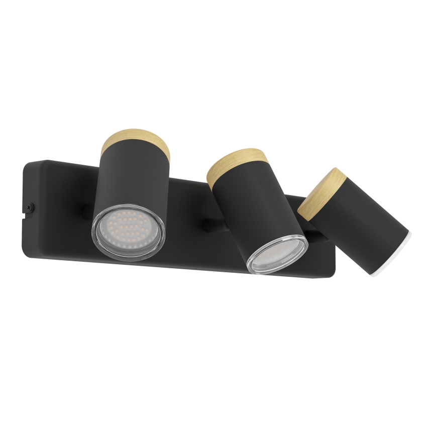 Eglo - Badezimmer-Spotleuchte 3xGU10/3W/230V IP44 schwarz/beige