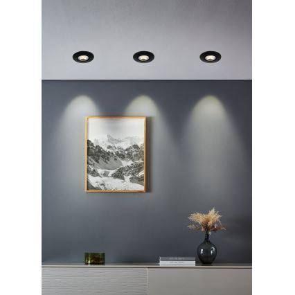 Eglo - 5er-Set LED-Einbauleuchte LED/4,9W/230V 2700/4000/6500K Ø 9 cm schwarz