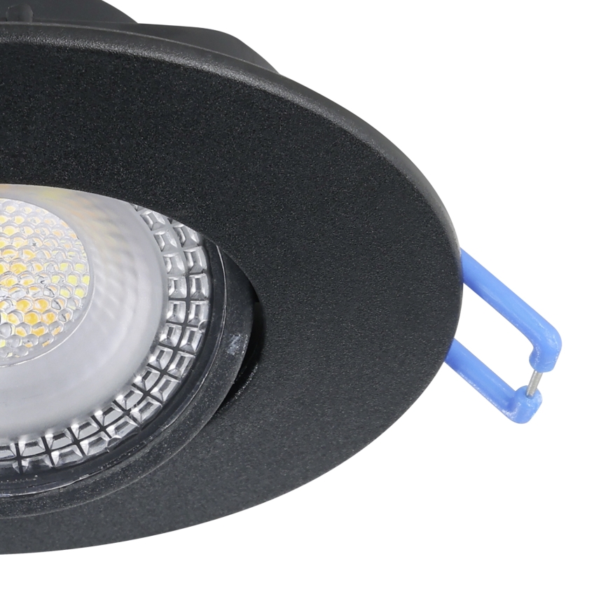 Eglo - 7er-Set LED-Einbauleuchten, LED/4,9 W/230 V, 2700/4000/6500 K, Ø 9 cm, schwarz