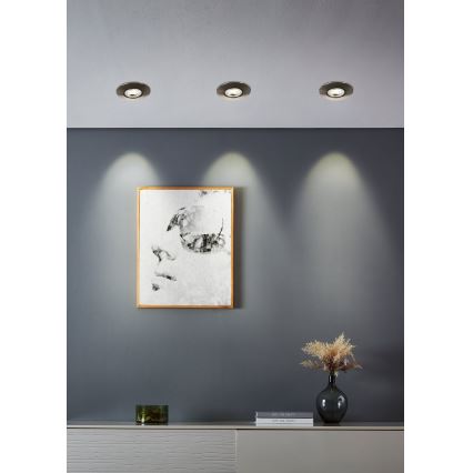 Eglo - Set 10× LED-Einbauleuchten LED/4,9W/230V 2700/4000/6500K Ø 9 cm matt-chrom