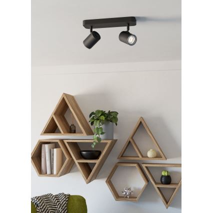 Eglo - Badezimmer-Spot 2xGU10/5W/230V IP44, schwarz