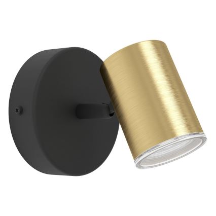 Eglo - Badezimmer-Wandspot 1xGU10/5W/230V IP44 schwarz/gold
