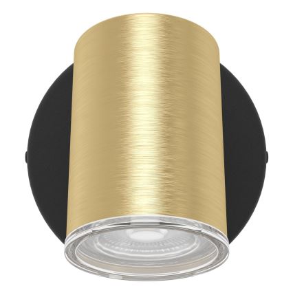 Eglo - Badezimmer-Wandspot 1xGU10/5W/230V IP44 schwarz/gold