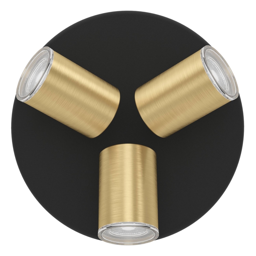 Eglo - Badezimmer-Spotleuchte 3xGU10/5W/230V IP44 schwarz/gold