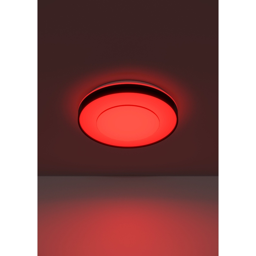 Eglo 300688 - LED RGBW dimmbare Deckenleuchte MONTERIGGIONI-Z LED/18,5 W/230 V 2700–6500 K Ø 38,4 cm schwarz + Fernbedienung