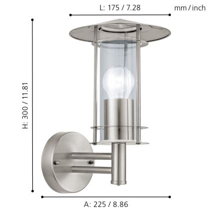 Eglo - Aussenlampe 1xE27/60W/230V