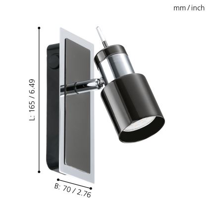 Eglo - LED-Spotleuchte 1xGU10/5W/230V schwarz