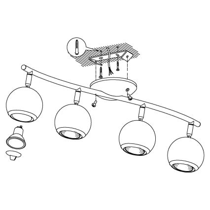 Eglo - LED Ramepenlicht 4xGU10/3W LED