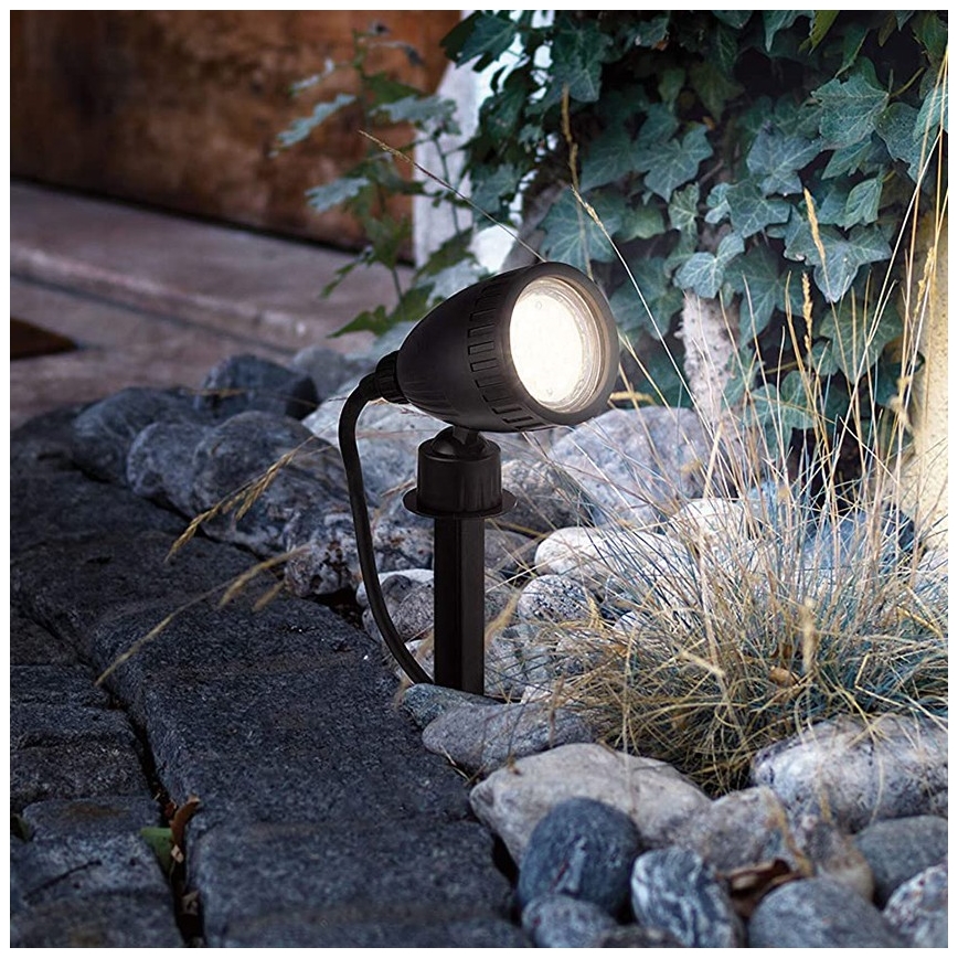 Eglo 31028 - SET 3x LED RGBW Außenleuchte NEMA-C 1xGU10/5W/230V 2700-6500K IP44 schwarz + Fernbedienung