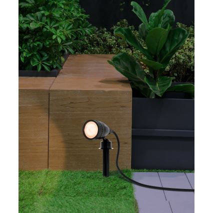 Eglo 31028 - SET 3x LED RGBW Außenleuchte NEMA-C 1xGU10/5W/230V 2700-6500K IP44 schwarz + Fernbedienung