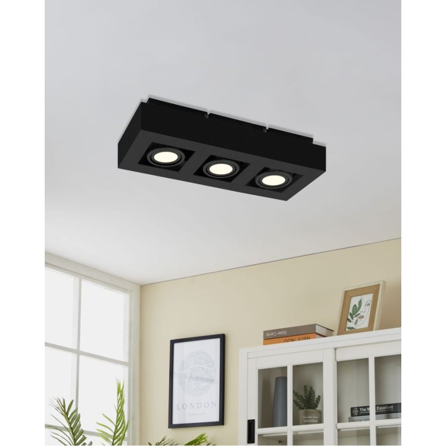 Eglo 31064 - LED-Spotleuchte MENDOZA 3xLED/4,7W/230V 3000K schwarz