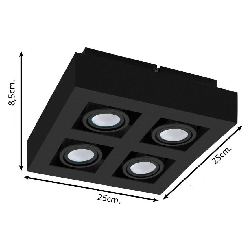 Eglo 31065 - LED-Spotleuchte MENDOZA 4xLED/4,7W/230V 3000K schwarz