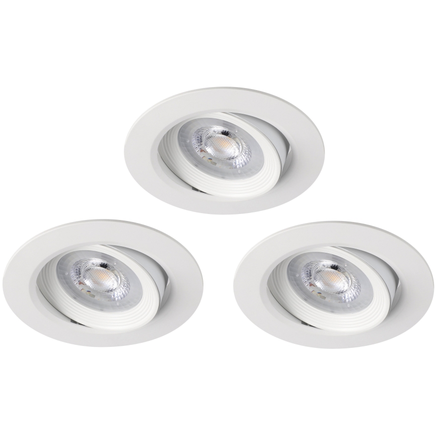 Eglo 31162 - Set 3x dimmbare Einbauleuchten SARTIANO LED/3,5W/230V IP23 weiß
