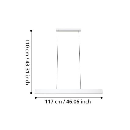 Eglo 31436 - Dimmbare LED-RGBW-Hängeleuchte ANDREAS-Z LED/38W/230V 2700-6500K weiß