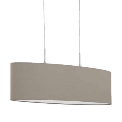 Eglo - Hängeleuchte an Kabel 2xE27/60W/230V Taupe