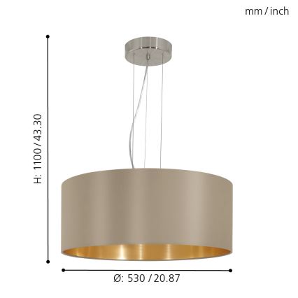 Eglo - Kronleuchter am Kabel 3xE27/60W/230V