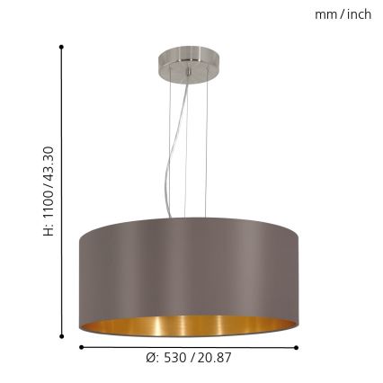 Eglo - Kronleuchter am Kabel 3xE27/60W/230V