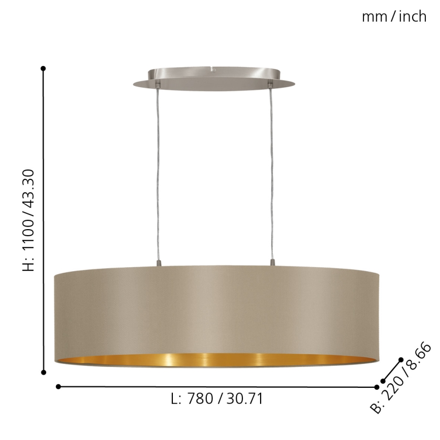Eglo - Leuchter 2xE27/60W/230V
