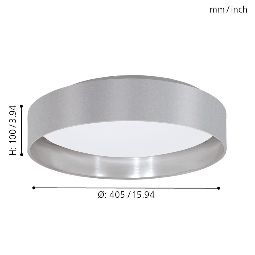 Eglo 31623 - LED-Deckenleuchte MASERLO LED/16W/230V 3000K Ø 40,5 cm grau/silber