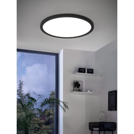Eglo 31703 - Dimmbare LED-RGBW-Deckenleuchte ROVITO-Z LED/14,6W/230V 2700-6500K Durchmesser 29,5 cm schwarz