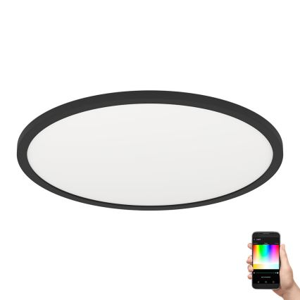 Eglo 31704 - LED RGBW dimmbar Deckenleuchte ROVITO-Z 1xLED/16,5W/230V 2700–6500K Ø 42 cm schwarz + Fernbedienung