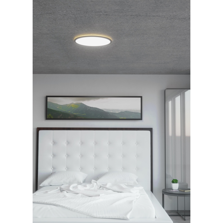 Eglo 31704 - LED RGBW dimmbar Deckenleuchte ROVITO-Z 1xLED/16,5W/230V 2700–6500K Ø 42 cm schwarz + Fernbedienung