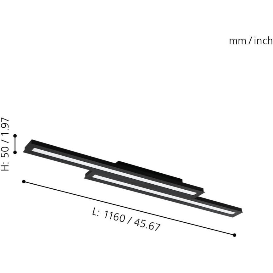 Eglo 31715 - Dimmbare LED-RGBW-Deckenleuchte SALITERAS-Z LED/20,4W/230V 2700-6500K schwarz
