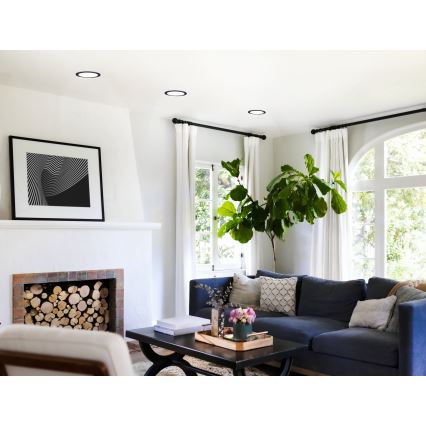 Eglo 31744 - LED-dimmbarer Badezimmer-Einbaustrahler FUEVA-Z LED/10,5W/230V 2700-6500K IP44 schwarz Ø 16,5 cm