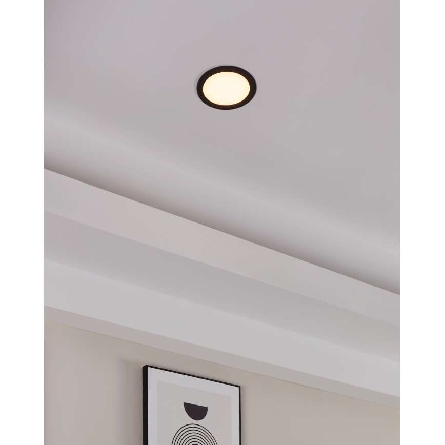 Eglo 31744 - Dimmbare LED-Einbauleuchte für Badezimmer FUEVA-Z LED/10,5W/230V 2700-6500K IP44 schwarz