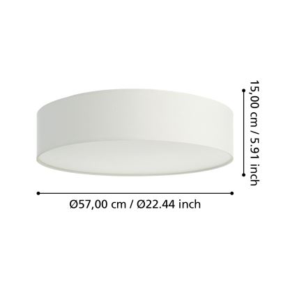 Eglo 31766 - LED RGBW dimmbare Deckenleuchte ROMAO-Z LED/35W/230V 2700-6500K Ø 57 cm weiß