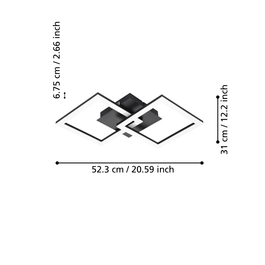 Eglo 31774 - Dimmbare LED-Deckenleuchte PARANDAY-Z LED/21,5W/230V 3000-6500K schwarz