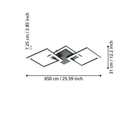 Eglo 31775 - Dimmbare LED-Deckenleuchte PARANDAY-Z LED/32,4W/230V 3000-6500K schwarz