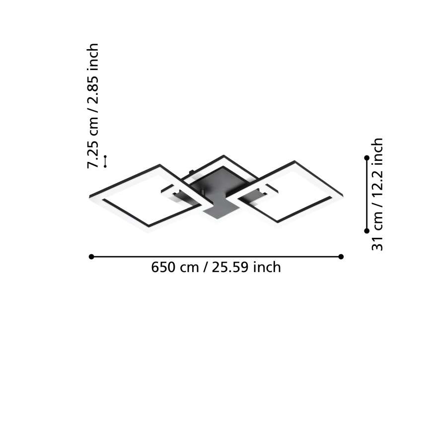 Eglo 31775 - Dimmbare LED-Deckenleuchte PARANDAY-Z LED/32,4W/230V 3000-6500K schwarz