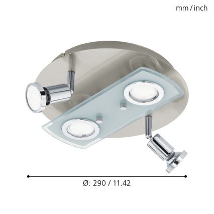 Eglo 32001 - LED Deckenleuchte PAWEDO 1 4xGU10-LED/3W/230V