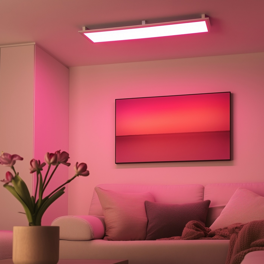 Eglo 32734 - Dimmbares LED-RGBW-Panel – Oberflächenmontage/Einbau 2in1 SALOBRENA-C LED/34W/230V weiß + Fernbedienung