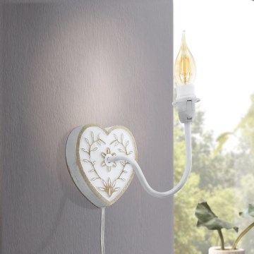 Eglo 33004 - Wandleuchte 1xE14/40W/230V weiß/Patina