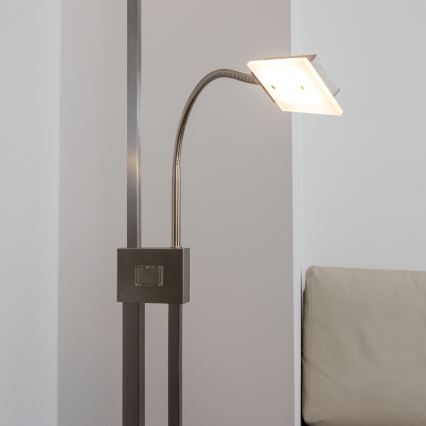 Eglo 33182 - Dimmbare LED-Stehleuchte SOLANO 1xLED/26W/230V +1xLED/3,2W 3000K matt Chrom