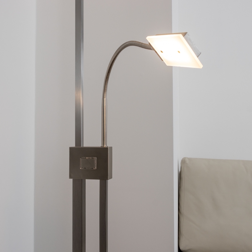 Eglo 33182 - Dimmbare LED-Stehleuchte SOLANO 1xLED/26W/230V +1xLED/3,2W 3000K matt Chrom