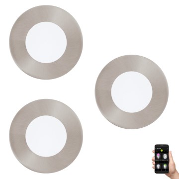 Eglo 33216 - 3er-Set dimmbare RGBW-Einbauleuchten FUEVA-C LED/3W/230V Ø 8,5 cm
