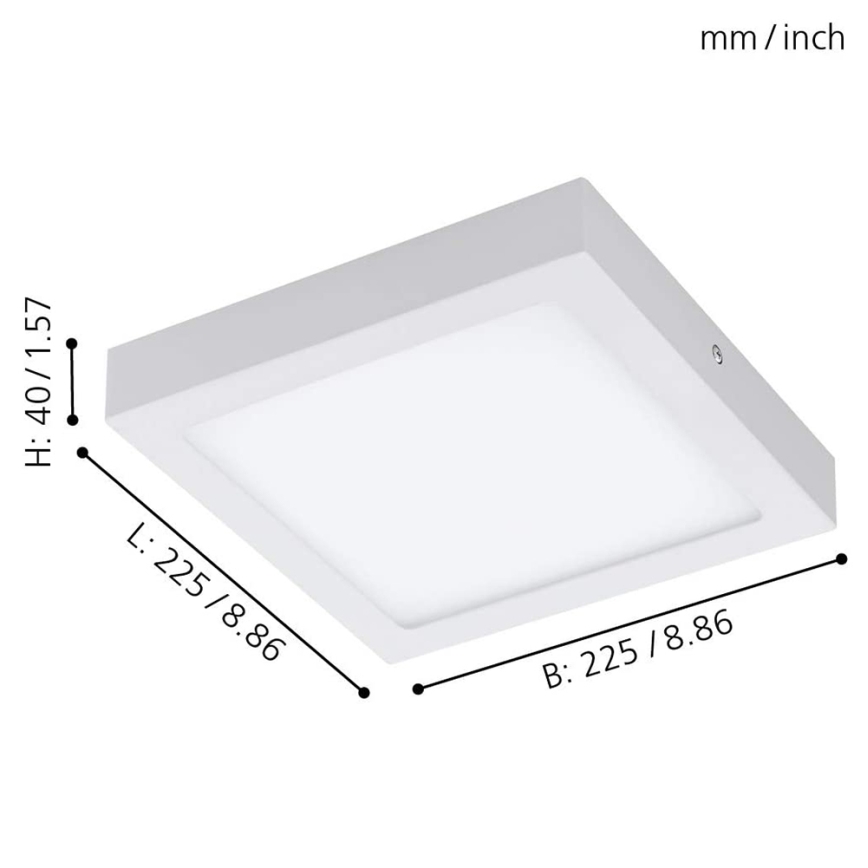 Eglo 33316 - LED RGBW dimmbare Deckenleuchte FUEVA-C LED/15,6W/230V 2700-6500K 22,5x22,5 cm weiß