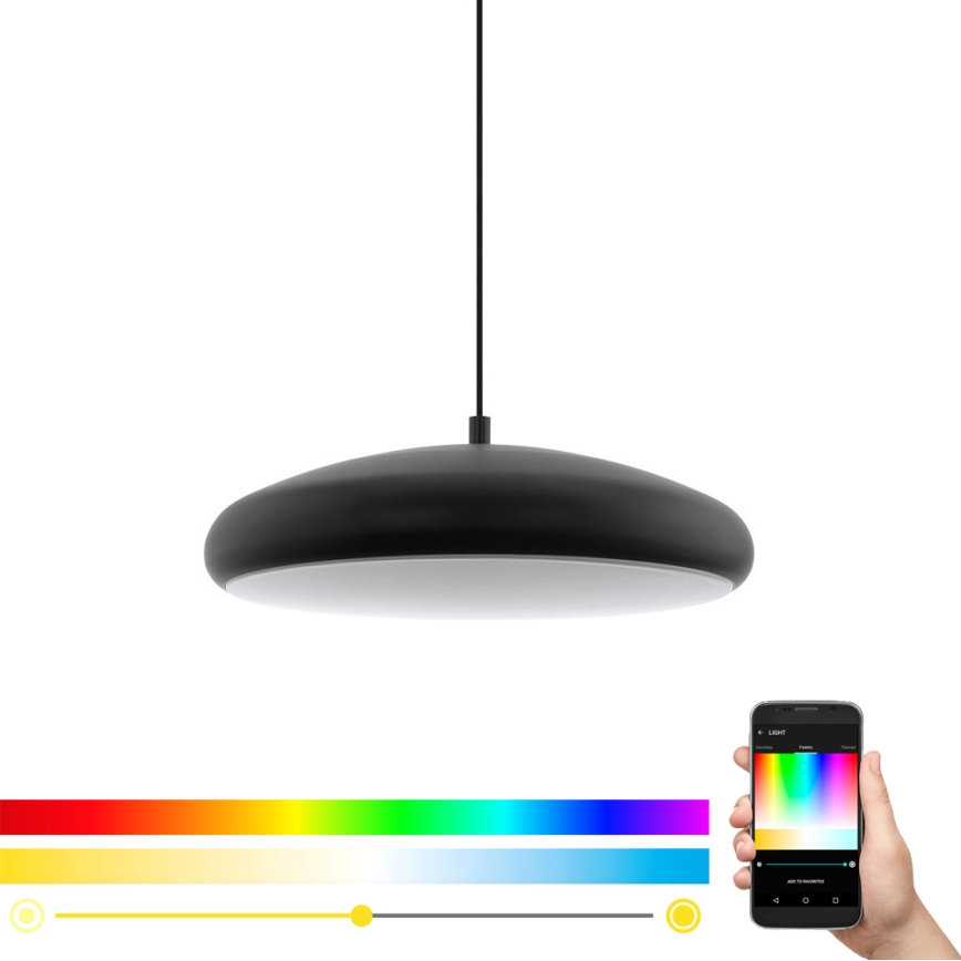 Eglo 33328 - Dimmbare LED-RGBW-Hängeleuchte RIODEVA-C LED/27W/230V 2700-6500K schwarz