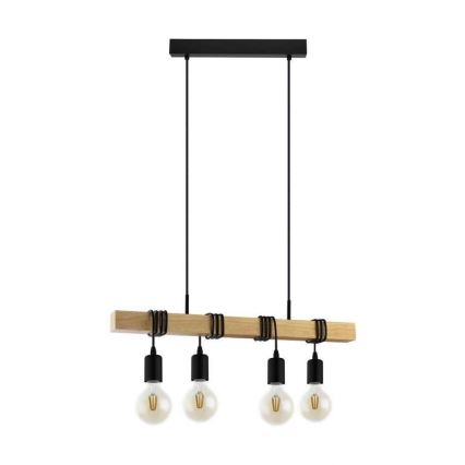 Eglo 33378 - LED-Hängeleuchte TOWNSHEND 4xE27/4W/230V 2200K beige/schwarz