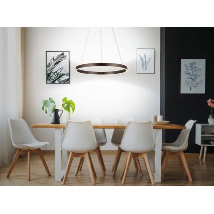 Eglo 33483 - LED-Pendelleuchte mit Seilaufhängung ALCAZABA 2xLED/18W/230V 3000K Ø 55 cm bronzefarben