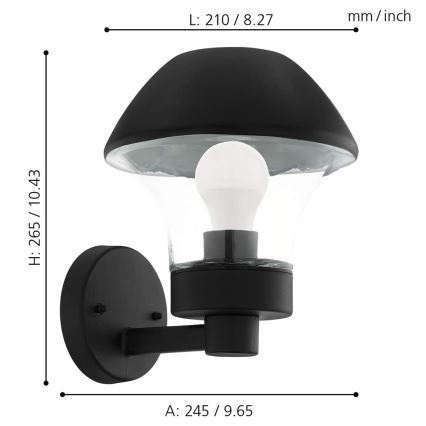 Eglo 33567 - LED-dimmbare Außenwandleuchte VERLUCCA-C 1xE27/9W/230V IP44