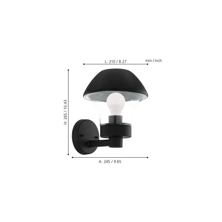 Eglo 33567 - LED-dimmbare Außenwandleuchte VERLUCCA-C 1xE27/9W/230V IP44
