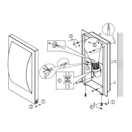 Eglo 33569 - LED Außenwandleuchte VERRES-C 1xE27/9W/230V IP44 mattchrom