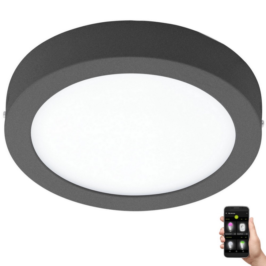 Eglo 33577 - Dimmbare LED-Deckenleuchte ARGOLIS-C LED/16,5W/230V IP44 anthrazit