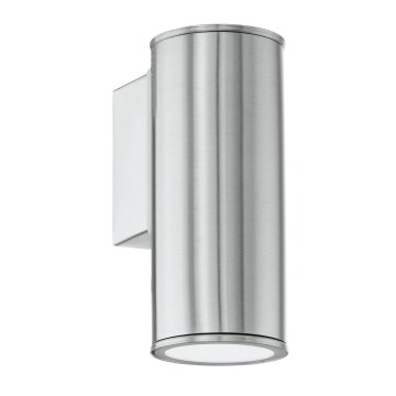Eglo 33581 - LED RGBW dimmbare Außenwandleuchte RIGA 1xGU10/5W/230V 2700-6500K IP44 mattchrom