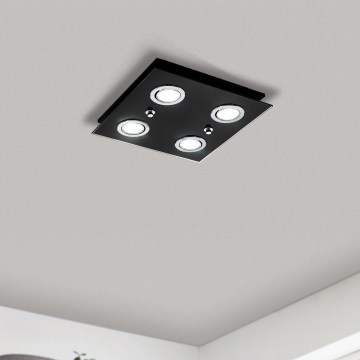 Eglo 33804 - LED-Deckenleuchte GRATTINO 4xGU10/2,8W/230V 3000K schwarz
