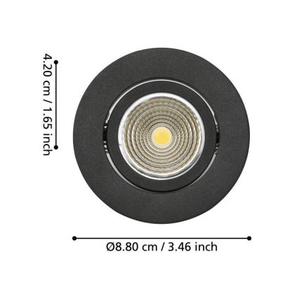 Eglo - Dimmbare LED-Einbauleuchte LED/6W/230V schwarz